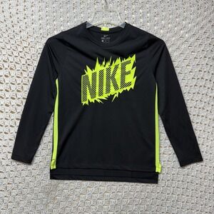 Nike Dri-Fit Shirt Boy Youth Size L Black Performance Long Sleeve Breathable